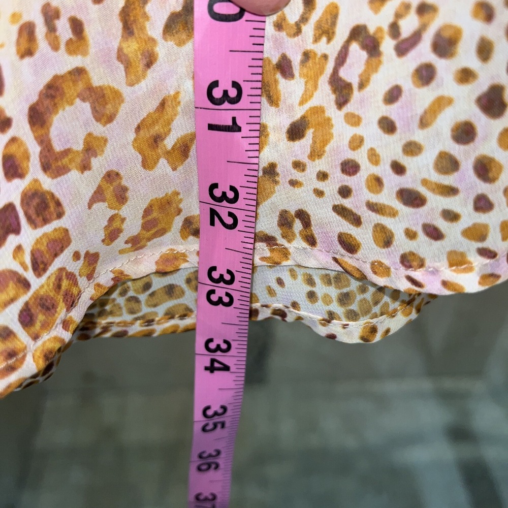 Show Me Your MuMu Peta Boo Tunic Kimono Womens M Sheer Animal Print Top Brown - Picture 9 of 10